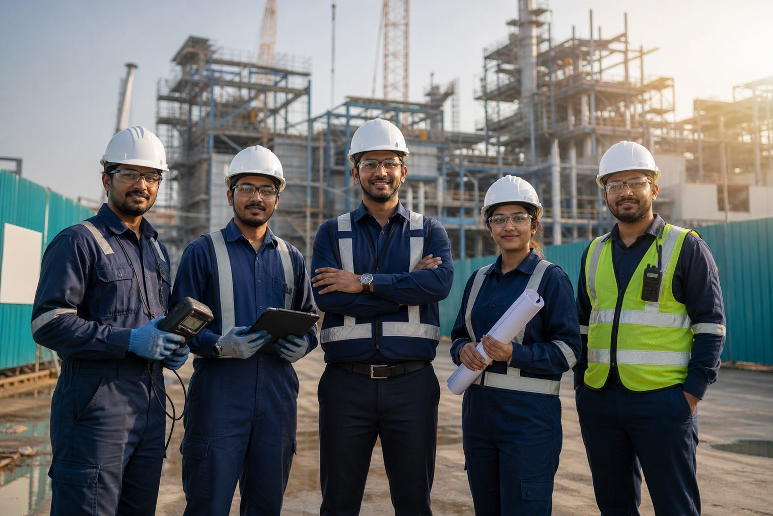 Technical manpower team at industrial site